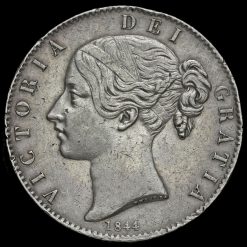 1844 Queen Victoria Young Head Silver Crown Obverse