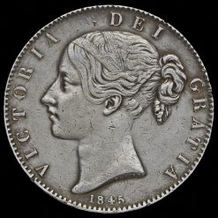 1845 Queen Victoria Young Head Silver Crown Obverse