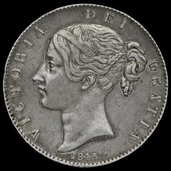 1845 Queen Victoria Young Head Silver Crown Obverse