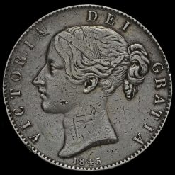 1845 Queen Victoria Young Head Silver Crown Obverse
