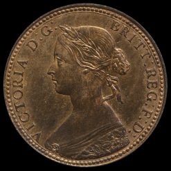1860 Queen Victoria Bun Head Halfpenny Obverse