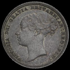 1881 Queen Victoria Young Head Silver Sixpence Obverse