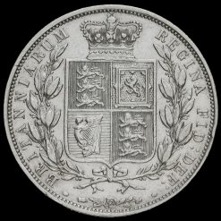 1883 Queen Victoria Young Head Silver Half Crown Reverse