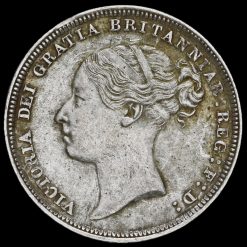 1884 Queen Victoria Young Head Silver Sixpence Obverse