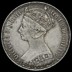 1885 Queen Victoria Gothic Florin Obverse