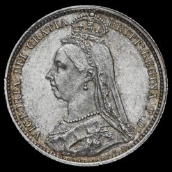 1887 Queen Victoria Jubilee Head Silver Sixpence Obverse