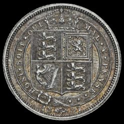1887 Queen Victoria Jubilee Head Silver Sixpence Reverse