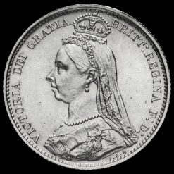 1887 Queen Victoria Jubilee Head Silver Sixpence Obverse
