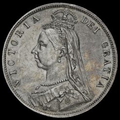 1887 Queen Victoria Jubilee Head Silver Half Crown Obverse