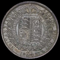 1887 Queen Victoria Jubilee Head Silver Half Crown Reverse