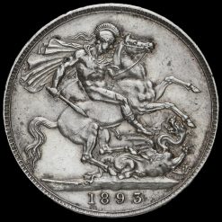 1893 Queen Victoria Veiled Head Silver LVI Crown Reverse