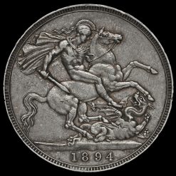1894 Queen Victoria Veiled Head Silver LVIII Crown Reverse