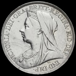 1895 Queen Victoria Veiled Head Silver LIX Crown Obverse