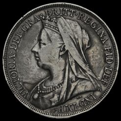 1897 Queen Victoria Veiled Head Silver LXI Crown Obverse