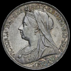1898 Queen Victoria Veiled Head Silver LXII Crown Obverse