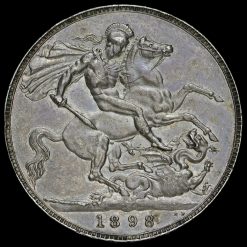 1898 Queen Victoria Veiled Head Silver LXII Crown Reverse