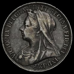 1898 Queen Victoria Veiled Head Silver Florin Obverse