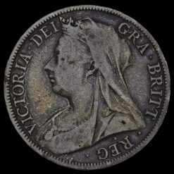 1898 Queen Victoria Veiled Head Silver Half Crown Obverse