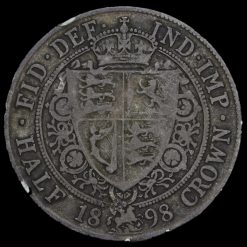 1898 Queen Victoria Veiled Head Silver Half Crown Reverse