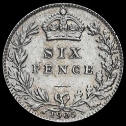 1905 Edward VII Silver Sixpence Reverse
