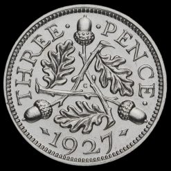 1927 George V Silver Proof Threepence Reverse