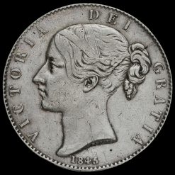 1845 Queen Victoria Young Head Silver Crown Obverse