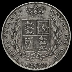 1845 Queen Victoria Young Head Silver Half Crown Reverse
