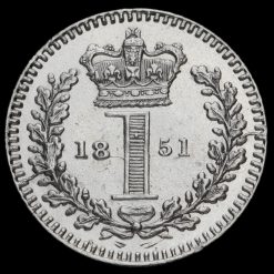 1851 Queen Victoria Young Head Silver Maundy Penny Reverse