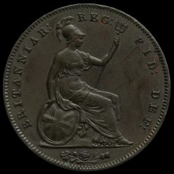 1854 Queen Victoria Young Head Copper Penny Reverse