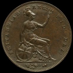 1854 Queen Victoria Young Head Copper Penny Reverse