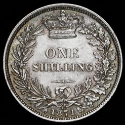 1871 Queen Victoria Young Head Silver Shilling Reverse