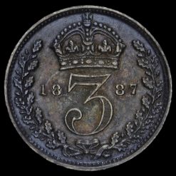 1887 Queen Victoria Jubilee Head Silver Threepence Reverse
