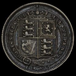 1887 Queen Victoria Jubilee Head Silver Sixpence Reverse