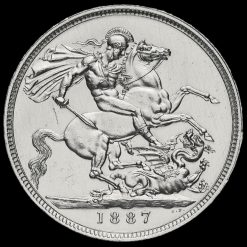 1887 Queen Victoria Jubilee Head Silver Crown Reverse