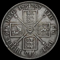 1887 Queen Victoria Jubilee Head Silver Double Florin Reverse