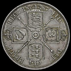 1887 Queen Victoria Jubilee Head Silver Florin Reverse