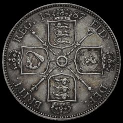 1887 Queen Victoria Jubilee Head Silver Florin Reverse