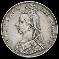 1887 Queen Victoria Jubilee Head Silver Half Crown Obverse