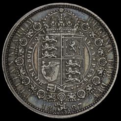 1887 Queen Victoria Jubilee Head Silver Half Crown Reverse