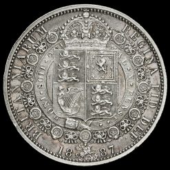 1887 Queen Victoria Jubilee Head Silver Half Crown Reverse