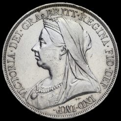 1893 Queen Victoria Veiled Head Silver LVI Crown Obverse