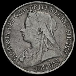 1893 Queen Victoria Veiled Head Silver LVI Crown Obverse