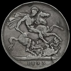 1893 Queen Victoria Veiled Head Silver LVI Crown Reverse