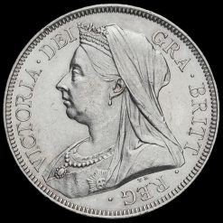 1893 Queen Victoria Veiled Head Silver Half Crown Obverse
