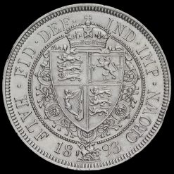 1893 Queen Victoria Veiled Head Silver Half Crown Reverse