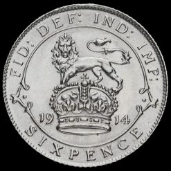 1914 George V Silver Sixpence Reverse