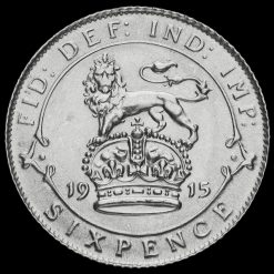 1915 George V Silver Sixpence Reverse