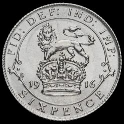 1916 George V Silver Sixpence Reverse
