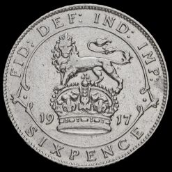 1917 George V Silver Sixpence Reverse