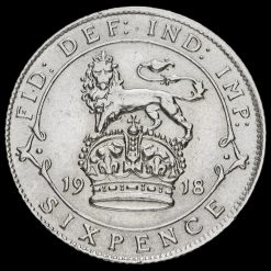 1918 George V Silver Sixpence Reverse